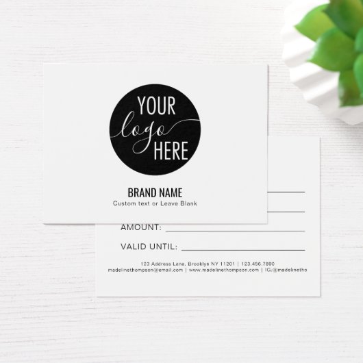 Minimalist Own Logo Business Gift Certificate (デスク)