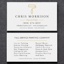 Minimalist Painter White Gold Modern 名刺