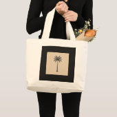 Minimalist Palm Tree Terracotta Elegant Tote Bag ラージトートバッグ (正面(商品))
