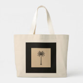 Minimalist Palm Tree Terracotta Elegant Tote Bag ラージトートバッグ (裏面)