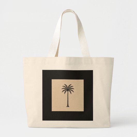 Minimalist Palm Tree Terracotta Elegant Tote Bag ラージトートバッグ (正面)
