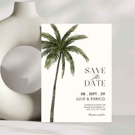 Minimalist palm tree wedding  セーブザデート
