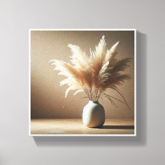 Minimalist Pampas Grass Decor - Elegant Dried Bota キャンバスプリント