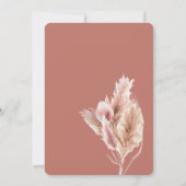 Minimalist Pampas Grass Rustic Boho Mauve Pink 招待状 (裏面)