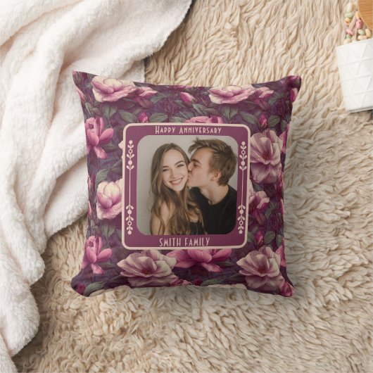 Minimalist Parents 1St Anniversary Throw Pillow  クッション (ブランケット)