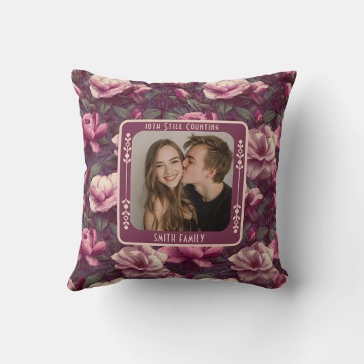 Minimalist Parents 1St Anniversary Throw Pillow クッション (裏面)