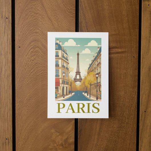 Minimalist Paris France Eiffel Tower Parisian  ポストカード