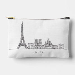 Minimalist Paris Skyline Line Art アクセサリーポーチ