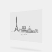 Minimalist Paris Skyline Line Art アクリルサイン (傾斜)