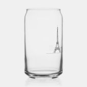 Minimalist Paris Skyline Line Art ガラス缶 (左)