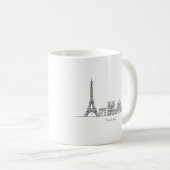 Minimalist Paris Skyline Line Art コーヒーマグカップ (正面右)