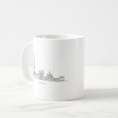 Minimalist Paris Skyline Line Art コーヒーマグカップ (正面左)