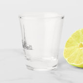Minimalist Paris Skyline Line Art ショットグラス (右)