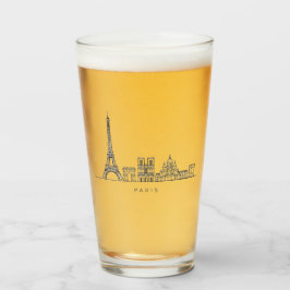 Minimalist Paris Skyline Line Art タンブラーグラス