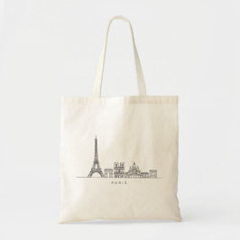 Minimalist Paris Skyline Line Art トートバッグ