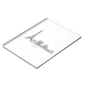 Minimalist Paris Skyline Line Art ノートブック (左側)