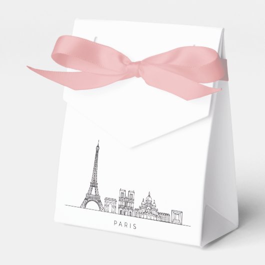 Minimalist Paris Skyline Line Art フェイバーボックス (正面サイド)