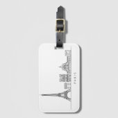 Minimalist Paris Skyline Line Art ラゲッジタグ (正面縦)