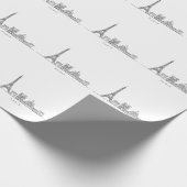 Minimalist Paris Skyline Line Art ラッピングペーパー (角)