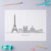 Minimalist Paris Skyline Line Art 薄葉紙 (クラフト)
