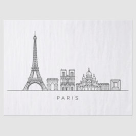 Minimalist Paris Skyline Line Art 薄葉紙