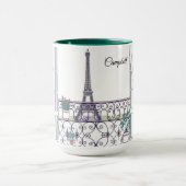 Minimalist Paris Window View Personalized Coffee マグカップ (中央)