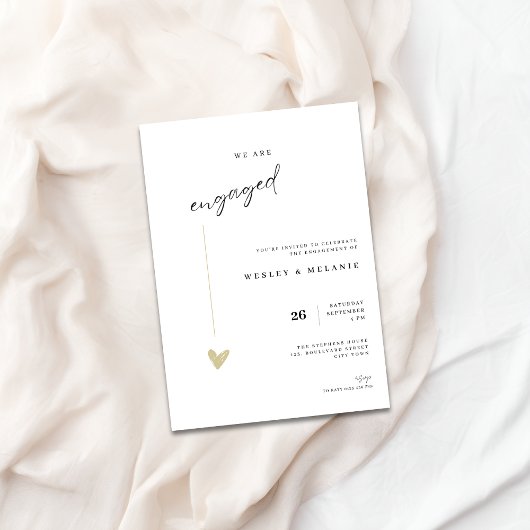 Minimalist Party Modern Engagement Invitation 招待状