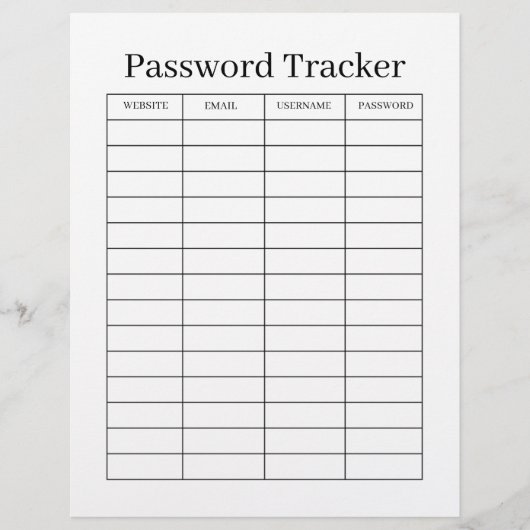 Minimalist Password Tracker  チラシ (正面)