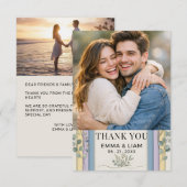 Minimalist Pastel Arch Botanical Wedding サンキューカード (正面/裏面)