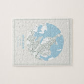Minimalist Pastel Blue Map Art Reykjavik Iceland ジグソーパズル (横)