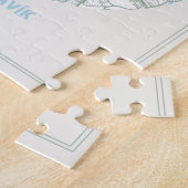 Minimalist Pastel Blue Map Art Reykjavik Iceland ジグソーパズル (側面)