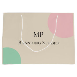 Minimalist Pastel Branding Design ラージペーパーバッグ