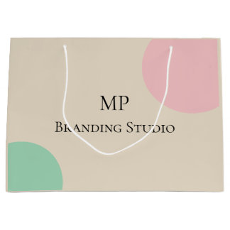 Minimalist Pastel Branding Design ラージペーパーバッグ