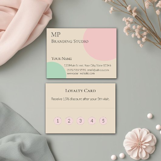 Minimalist Pastel Branding Design ロイヤリティカード