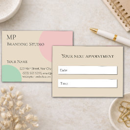 Minimalist Pastel Branding Design 予約カード