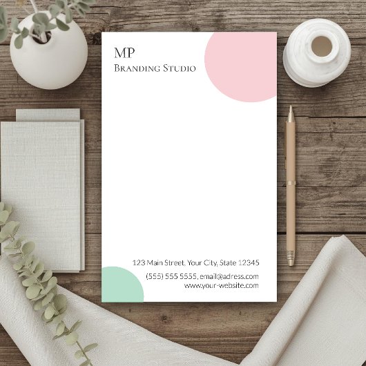 Minimalist Pastel Branding Design 便箋