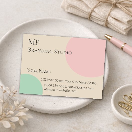 Minimalist Pastel Branding Design 名刺