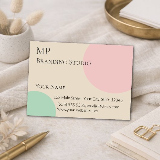 Minimalist Pastel Branding Design 名刺