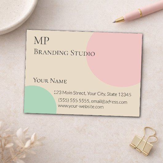 Minimalist Pastel Branding Design 名刺