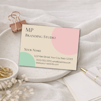 Minimalist Pastel Branding Design 名刺