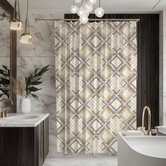 Minimalist Pastel Curtain Sleek Geometric Touch シャワーカーテン