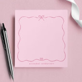 Minimalist Pastel Cute Bow Monogram Name  ノートパッド