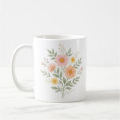 Minimalist Pastel Floral Bouquet コーヒーマグカップ (左)