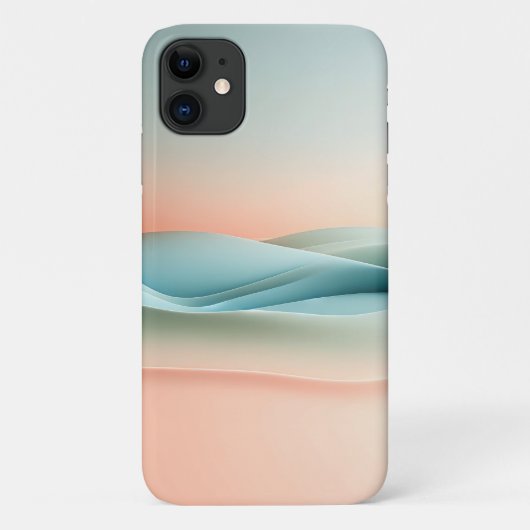 Minimalist Pastel Gradient Waves - Abstract Modern Case-Mate iPhoneケース (裏面)