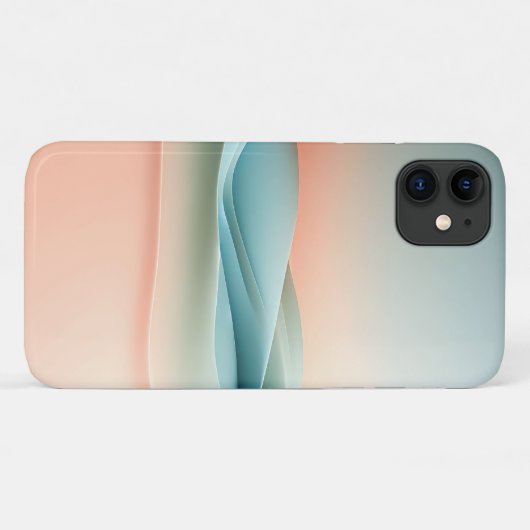 Minimalist Pastel Gradient Waves - Abstract Modern Case-Mate iPhoneケース (裏面(横))