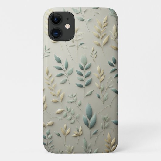 Minimalist Pastel Leaf Paper Cut Art - Modern Bota Case-Mate iPhoneケース (裏面)