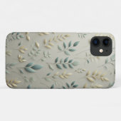Minimalist Pastel Leaf Paper Cut Art - Modern Bota Case-Mate iPhoneケース (裏面(横))