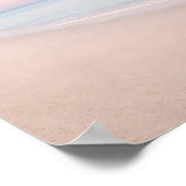 Minimalist Pastel Pink Beach Ocean Horizon ポスター (角)