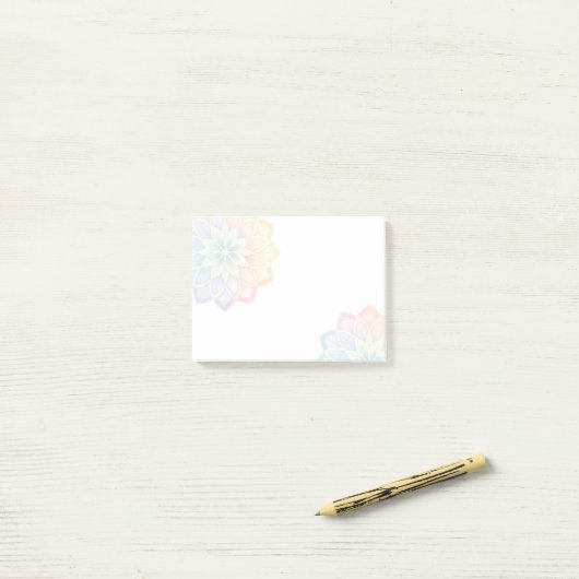 Minimalist Pastel Rainbow Floral ポストイット (デスク上)