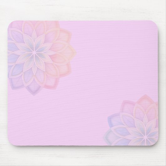 Minimalist Pastel Rainbow Floral マウスパッド (正面)